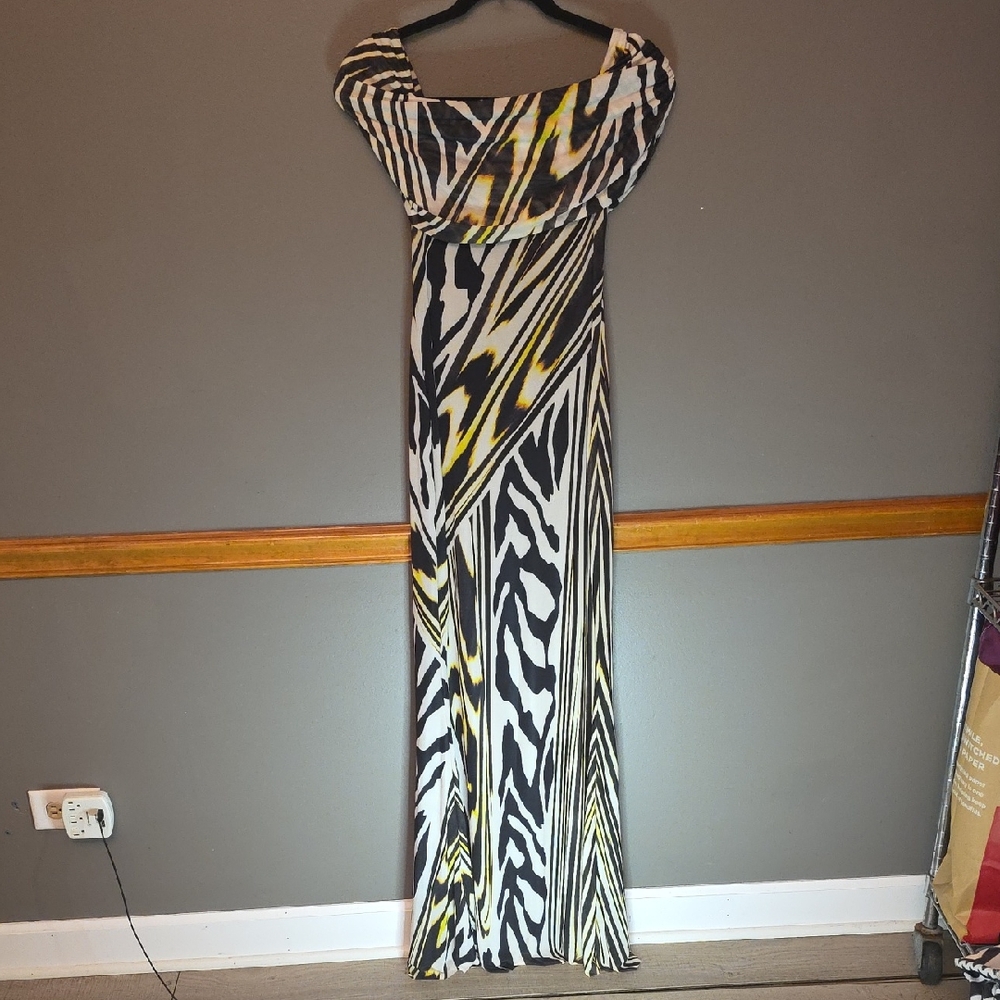 AFRM Zebra Print Dress - Black, White, Yellow